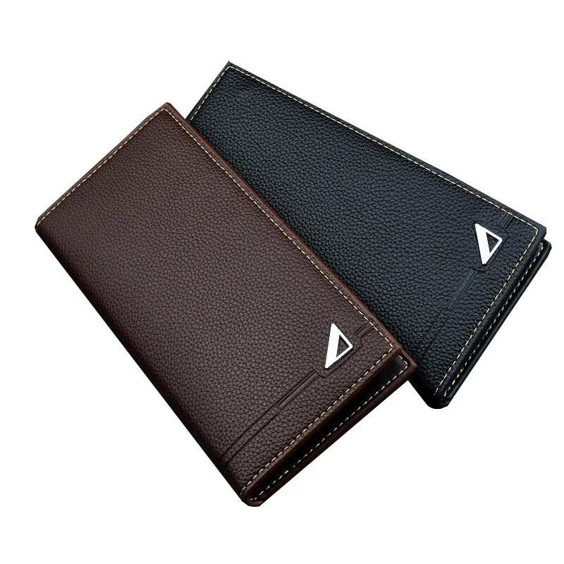 

Hot Sale Men's Long Wallet Black Multi-card Card Holder Male Coin Purse Clutch Hand Bag with Zipper Brand Designer Pu Leather