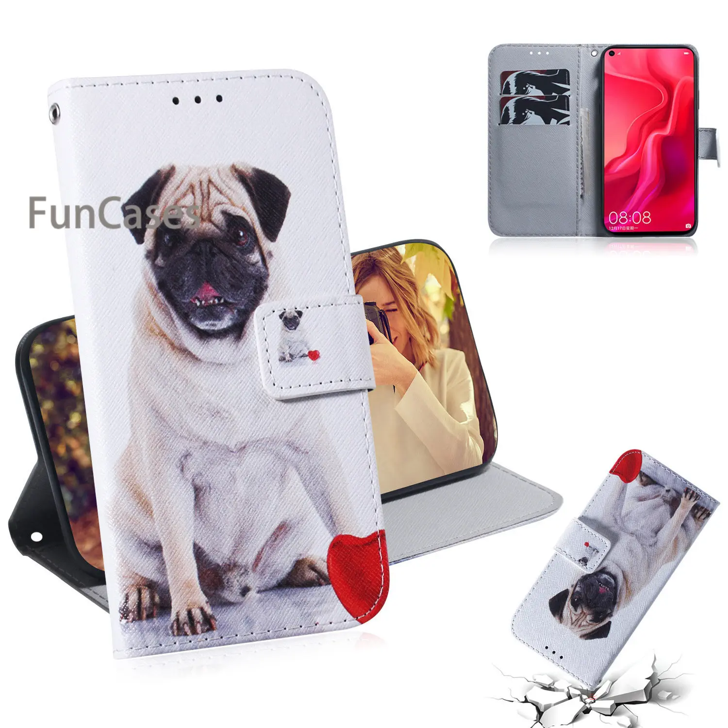 Nova 4 Apricot Flower Soft TPU Cases For ajax Huawei Etui Business Coverage sFor case Wallet Flip Case | Мобильные телефоны и