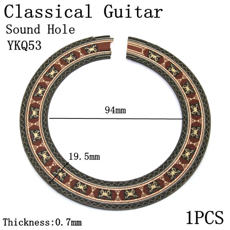 Цветочный узор гитара из твердой древесины круг звуковое отверстие для классической гитарная надпись аксессуары - Цвет: Classical-YKQ53