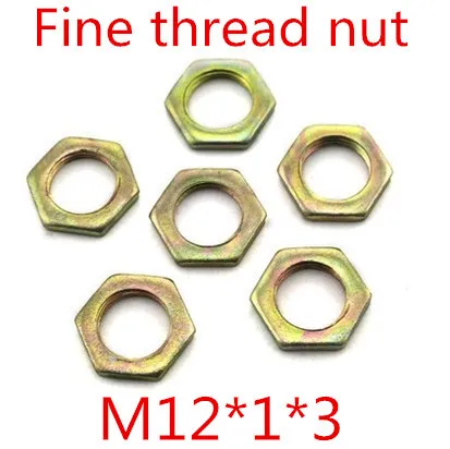 

50Pcs/Lot High Quality m12*1 steel with zinc fine thread hex thin nut thickness 3mm