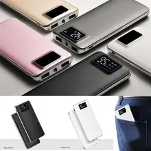 Mini Portable Mobile Power Dual USB LCD Digital Display 20000mAh Power Bank With LED Light For iPhone Samsung Xiaomi iPad