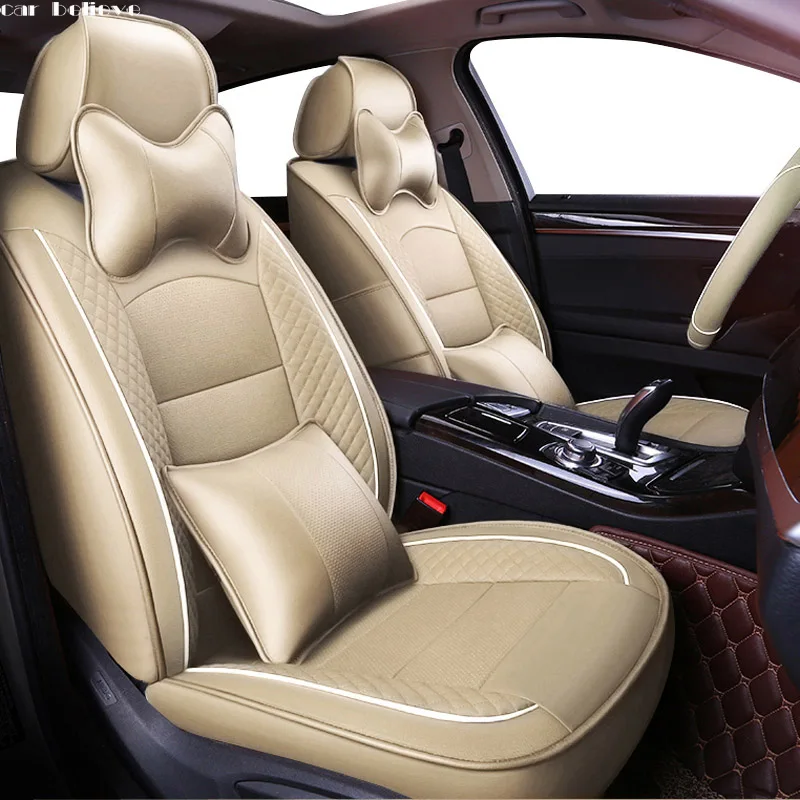 

Car Believe leather car seat cover For peugeot 206 407 508 308 301 3008 2017 205 106 307 207 car accessories seat covers