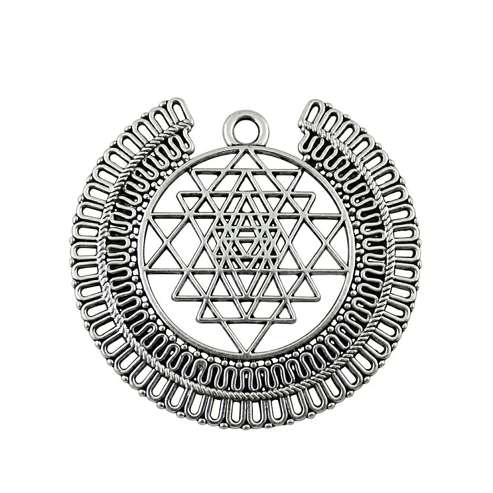 

WYSIWYG 2pcs 50x48mm Sri Yantra Flower Charms Pendant For Jewelry Making Jewelry Findings Jewelry Accessories