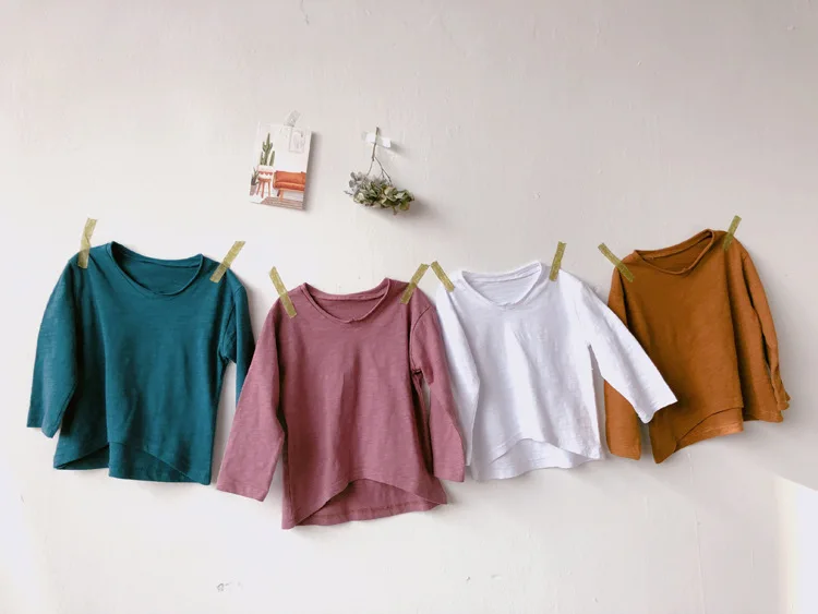 Boys girls spring summer t shirts kids o-neck long sleeve casual t-shirt baby bamboo cotton broken clothes children 1-6 years Boys girls spring summer t shirts kids o-neck long sleeve casual t-shirt baby bamboo cotton broken clothes children 1-6 years