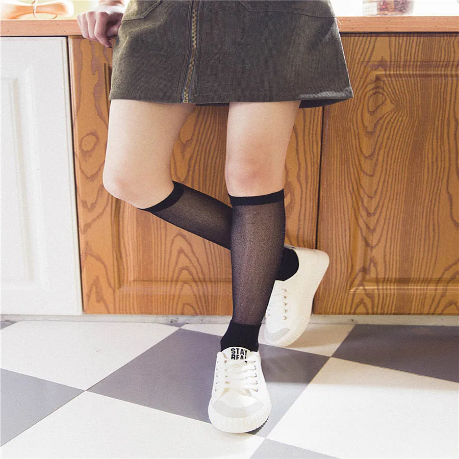 [COSPLACOOL]New Spring and summer Solid color Sexy lady Leg heap socks Breathable Small mesh women socks fishnet meias