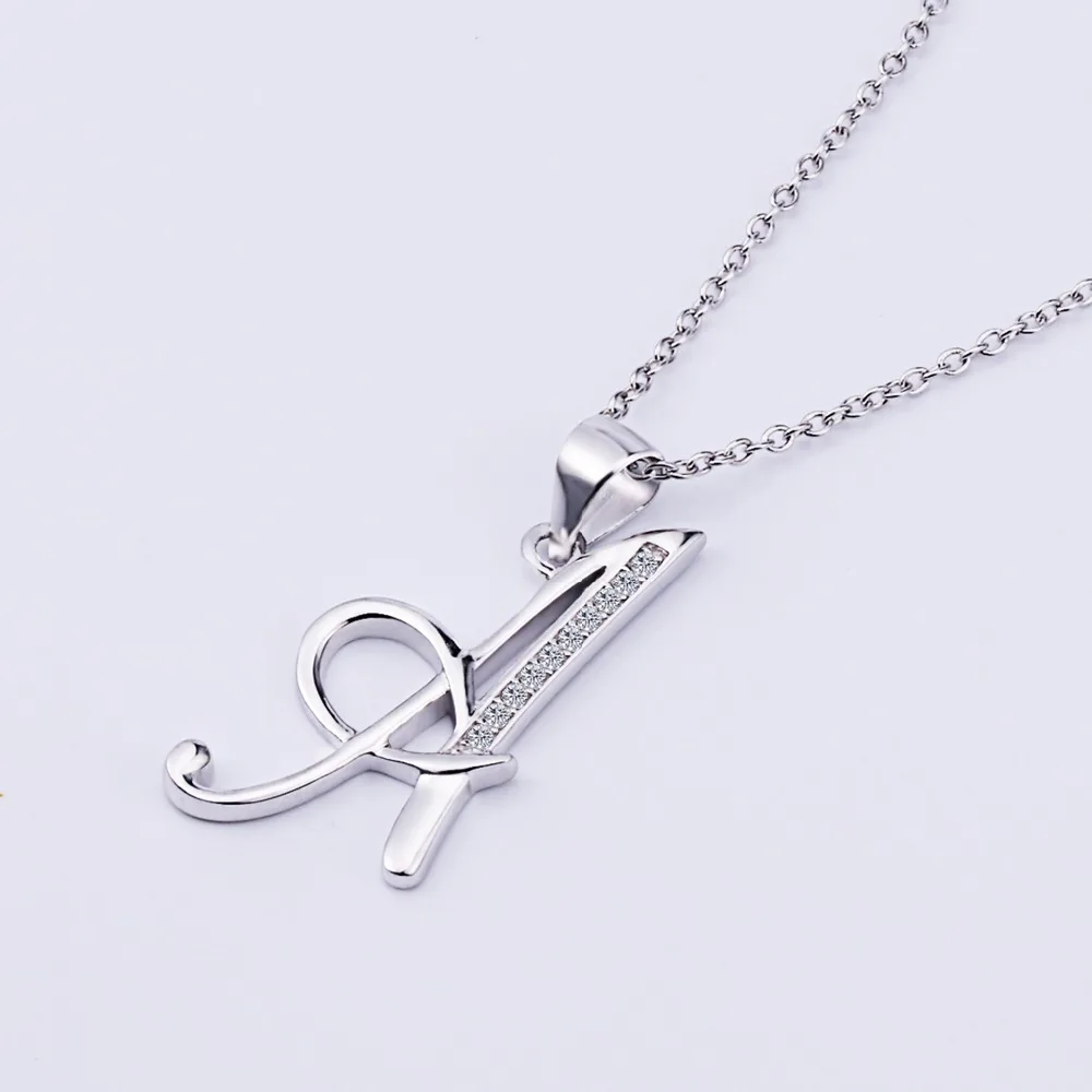 Harga 925 Sterling Silver Inisial Kalung Surat Liontin Kalung Perhiasan wanita Collier Femme GNX12641 Online 925 Sterling Silver Inisial Kalung Surat Liontin Kalung Perhiasan wanita Collier Femme GNX12641
