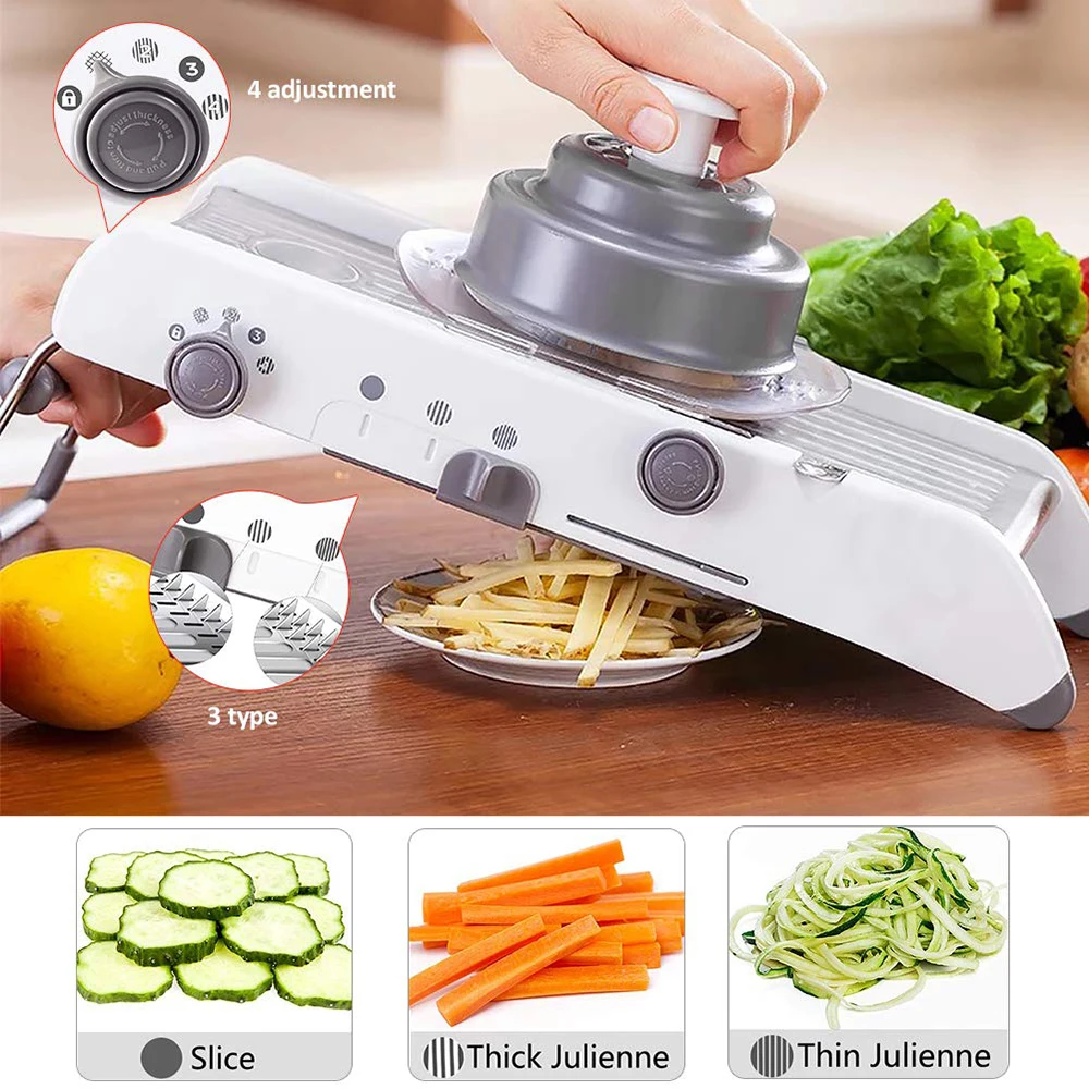 

Slicer Manual Vegetable Cutter Professional Grater With Adjustable 304 Stainless Steel Blades Vegetable Kitchen Tool