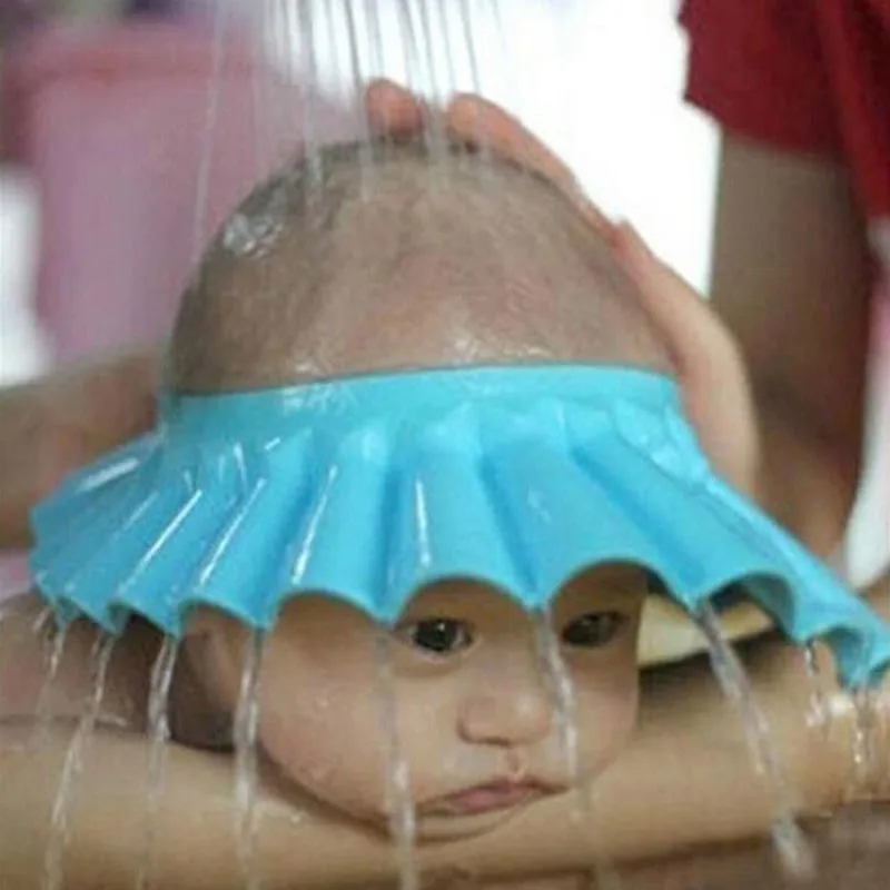 1 шт сплошной цвет Горячая Распродажа Регулируемый EVA мягкий детский шампунь шапочка для душа уход за ребенком защита для ванны для детей LA870060