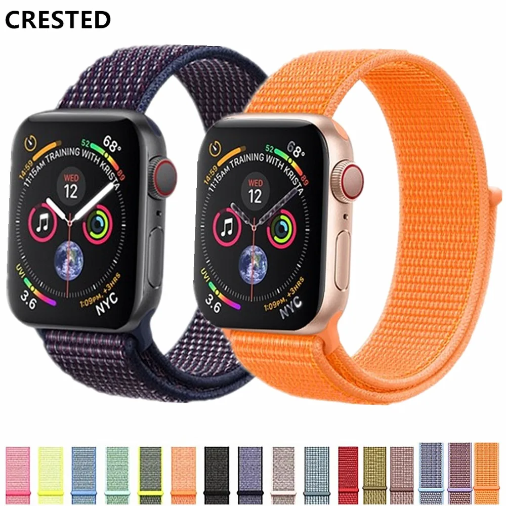 Хохлатый ремешок для apple watch band apple watch 4 3 iwatch band 42 мм 38 мм correa 44 мм 40 мм pulseira Спортивная петля аксессуары для часов