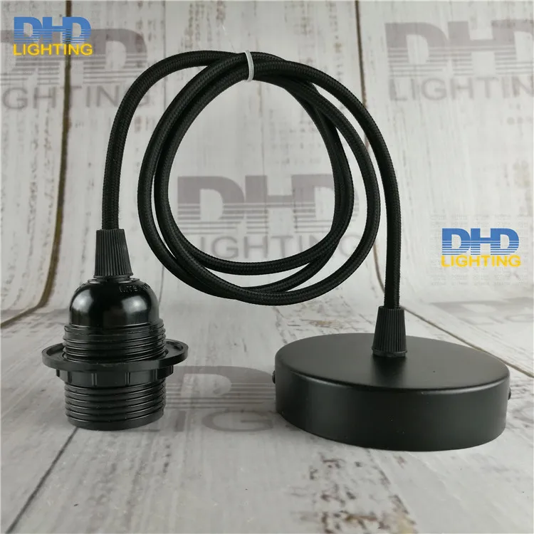 Sample order E27 DIY edison lamp fixture black bakelite full screw socket plastic lamp holder