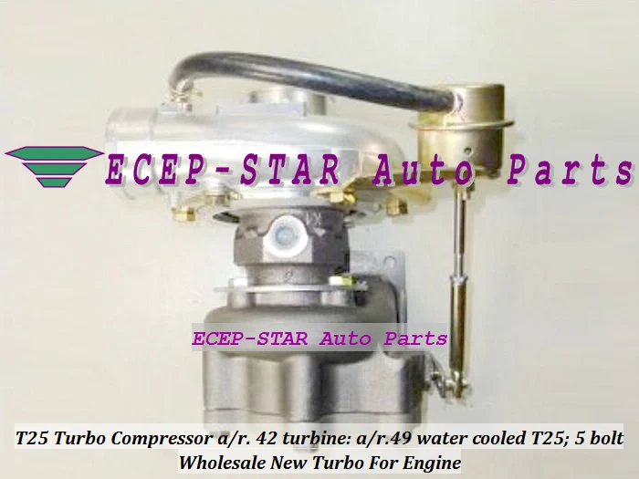 TURBO Inlet flange T25 Outlet flange with 5 bolts water cooled Turbo charger Compressor ar. 42 Turbine ar.49 Turbocharger  (4)