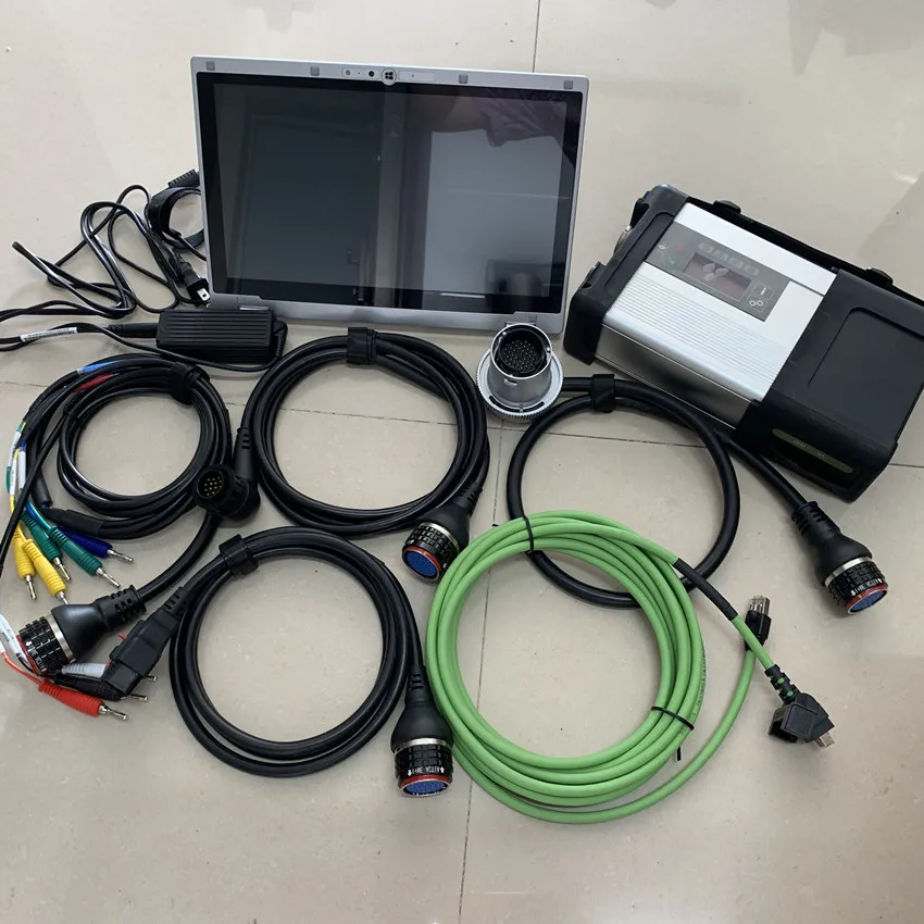 

2019 mb star c5 with laptop cf-ax2 tablet i5cpu 8GB fold touch screen installed 2019.09v ssd software for mb sd c5 connect tool