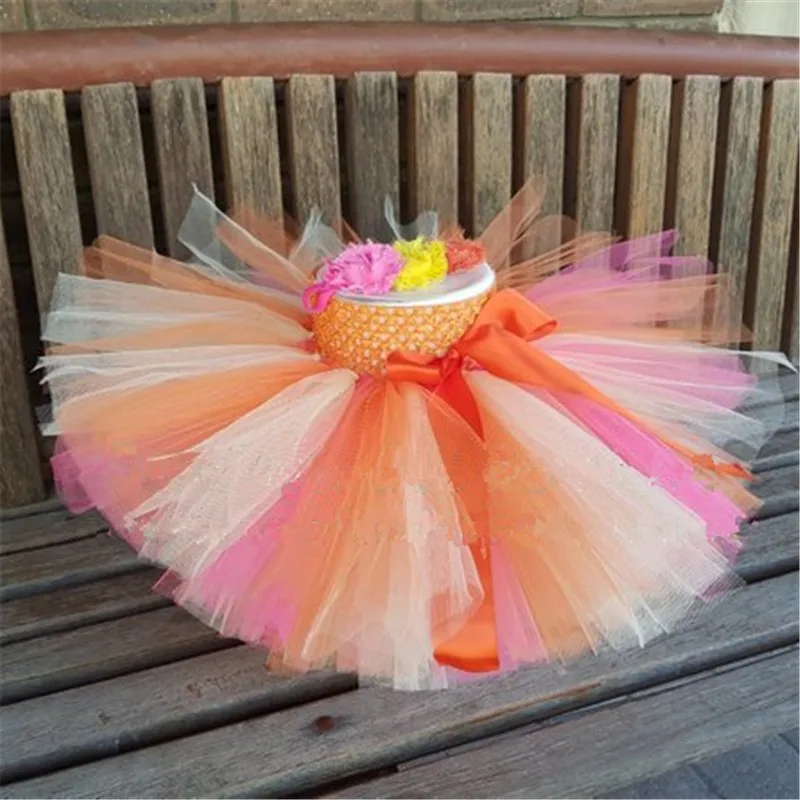 skirt with headband От 1 до 14 лет; Осенняя юбка-пачка для новорожденных девочек; оранжевая мини-юбка; костюм на Хэллоуин; Праздничная пачка с повязкой на голову; PQ187 - Цвет: skirt with headband