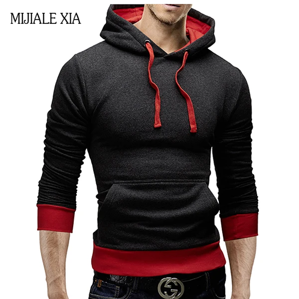 High Quality sweatshirt Men 2017 Autumn&Winter New Arrival Fashion Hoodies Men Patchwork Slim Fit Fitness Brand Men M-3XL