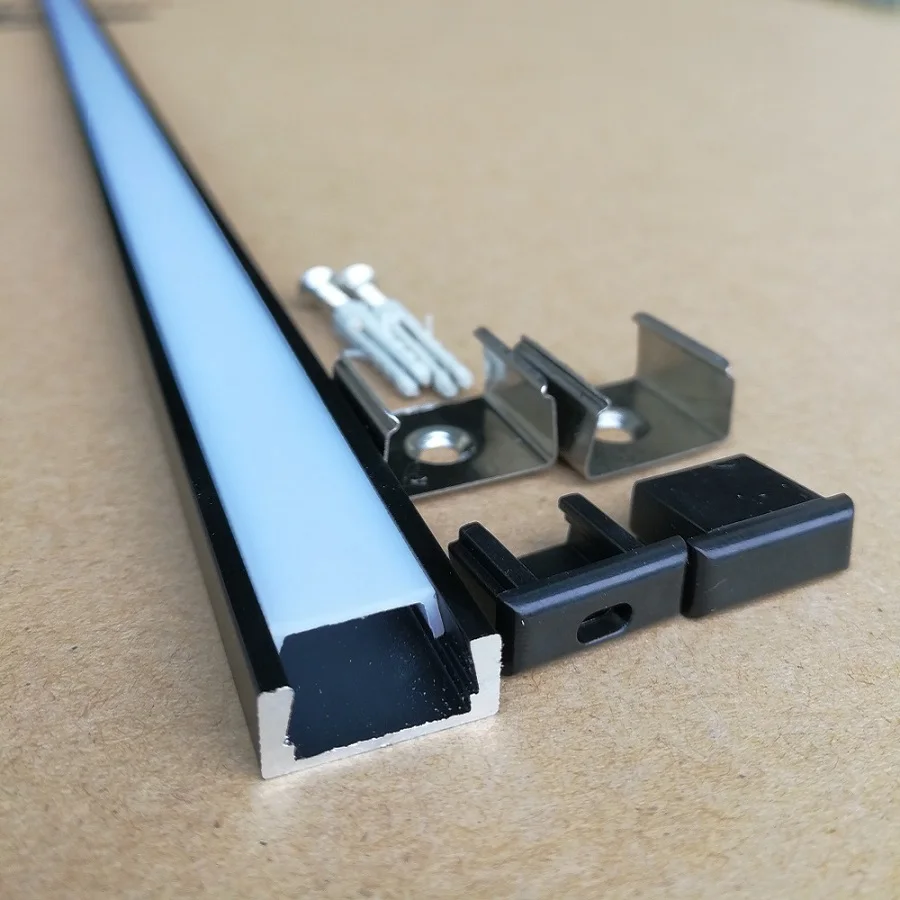 10pcs x 3.3ft 1meters Black anodized Led aluminum channel profile