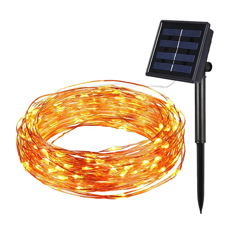 12m LED Solar Panel String Light Fairy Indoor Outdoor Garden Lamps