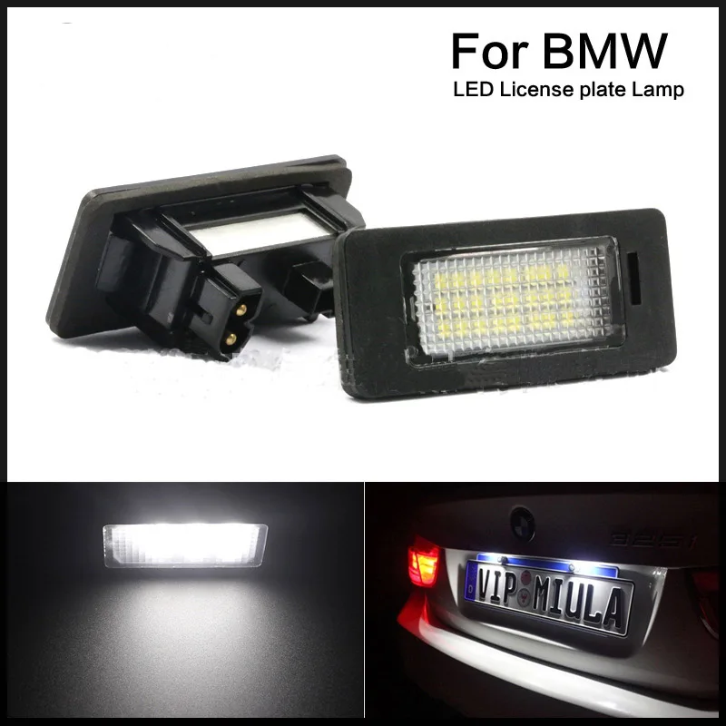 2PCS LED License Plate Number Light For BMW E36 Coupe 1/3/5/X5/X6/325