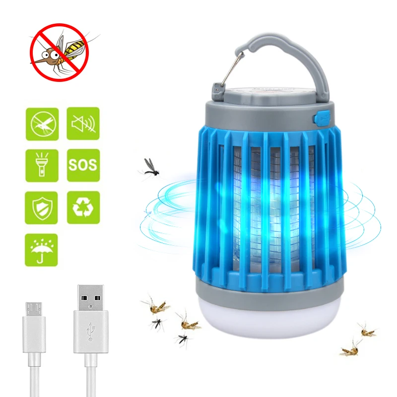 

3 in 1 USB Rechargeable LED Mosquito Killer Lamp 360-400NM UV Mosquito Insect Zapper Light Tent Lantern Bedroom, Garden,Camping