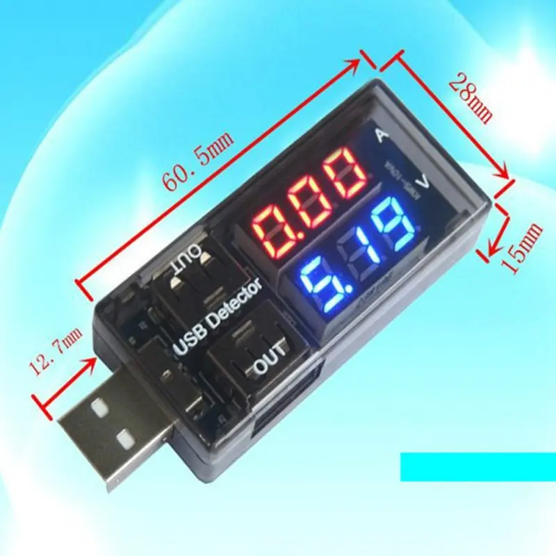 

New Arrival USB Power Supply Battery charging Tester Meter Detector Volt Ammeter Meter