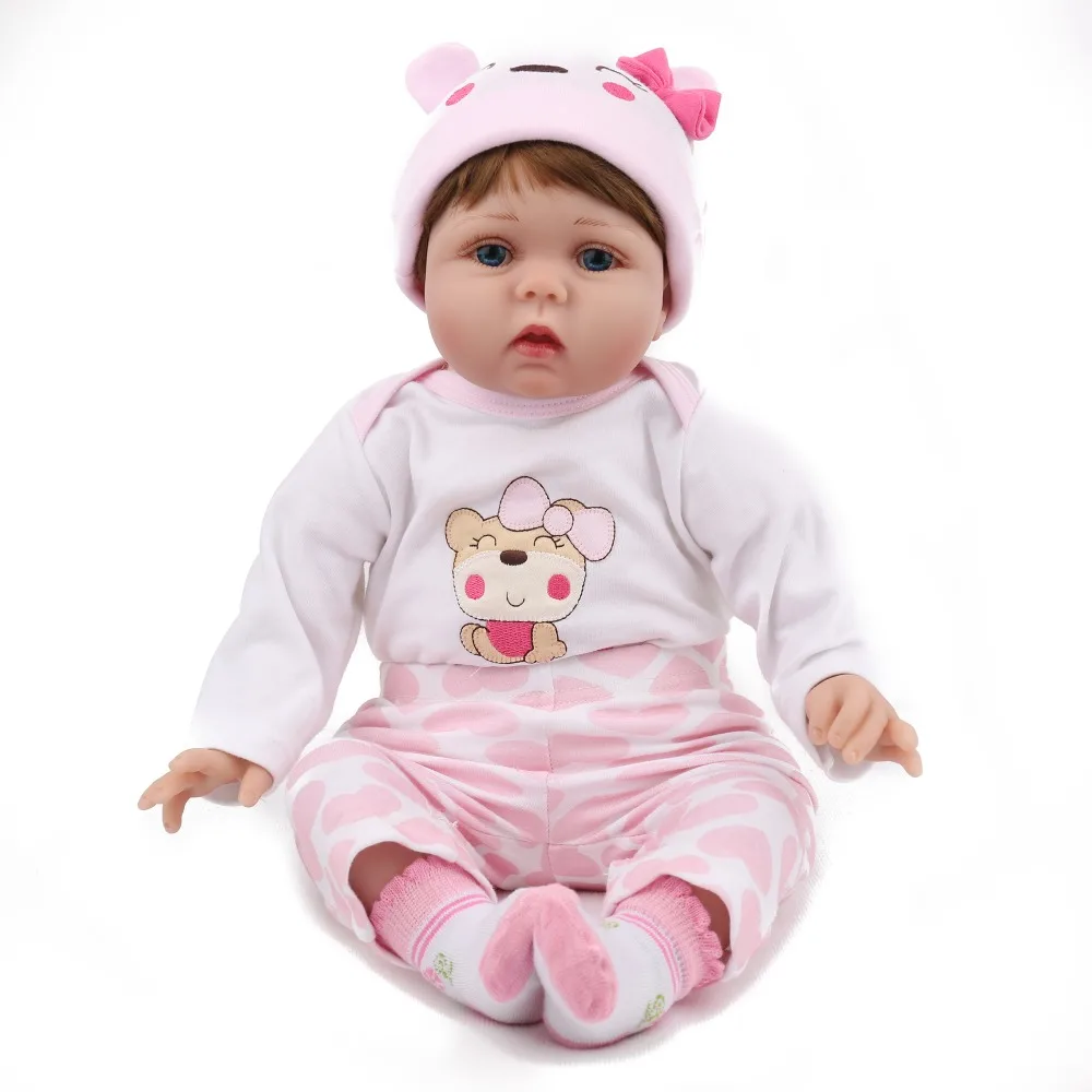 

22inch Handmade reborn Silicone vinyl Lifelike toddler Baby Bonecas bb reborn premium real touch princess doll hot sale toys