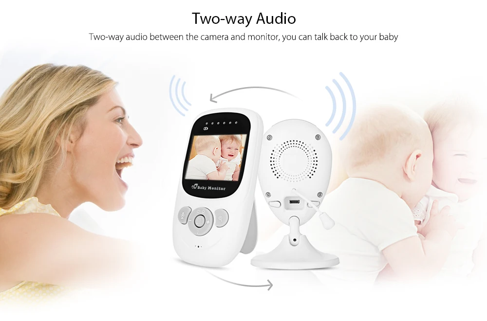 2.4g беспроводное устройство детский видеоняня с ночным видением двухсторонний разговор 2,4 дюймов ЖК-дисплей контроль температуры