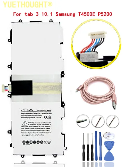 Yuethought 6800 мАч P5200 Новый Bateria подходит для Samsung P5210 T4500E Tab 3 10.1 + бесплатная Инструменты