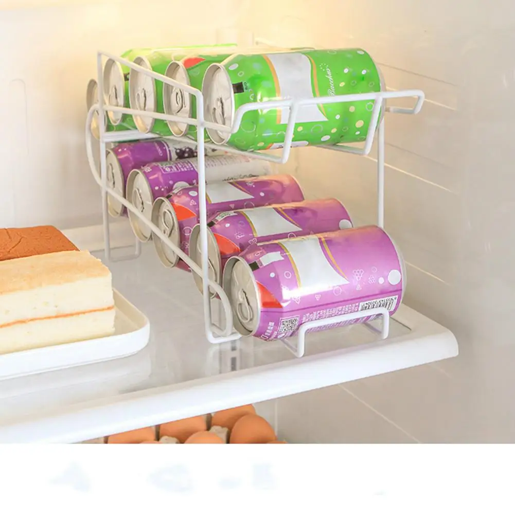 

Cans Beer Cola Kitchen Storage Rack Double-Layer Shelf Desktop Storage Rack Convenience Home Drink Holder