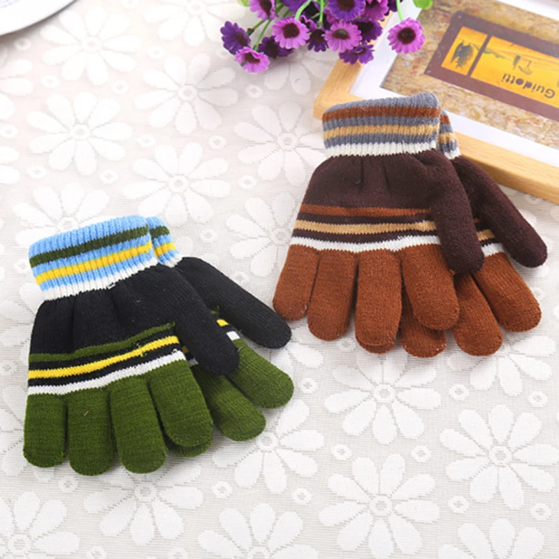 Новые детские перчатки варежки для девочек и мальчиков Детские зимние штаны теплые вязаные перчатки Рождественский подарок