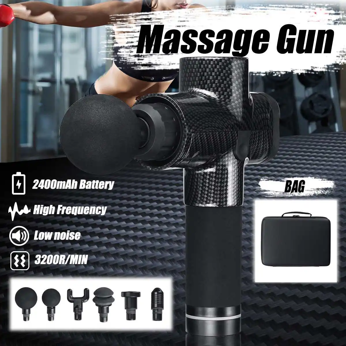 

Electronic Therapy Body Massage Guns 3 Files 24V Brushless Massage Guns Body Muscles Relaxing Relief Pains With 6 Heads