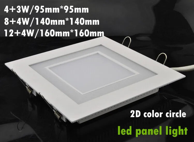 

2 color LED panel light blue, green and white warm white finished square type 7W 12W 16W downlights free shipping