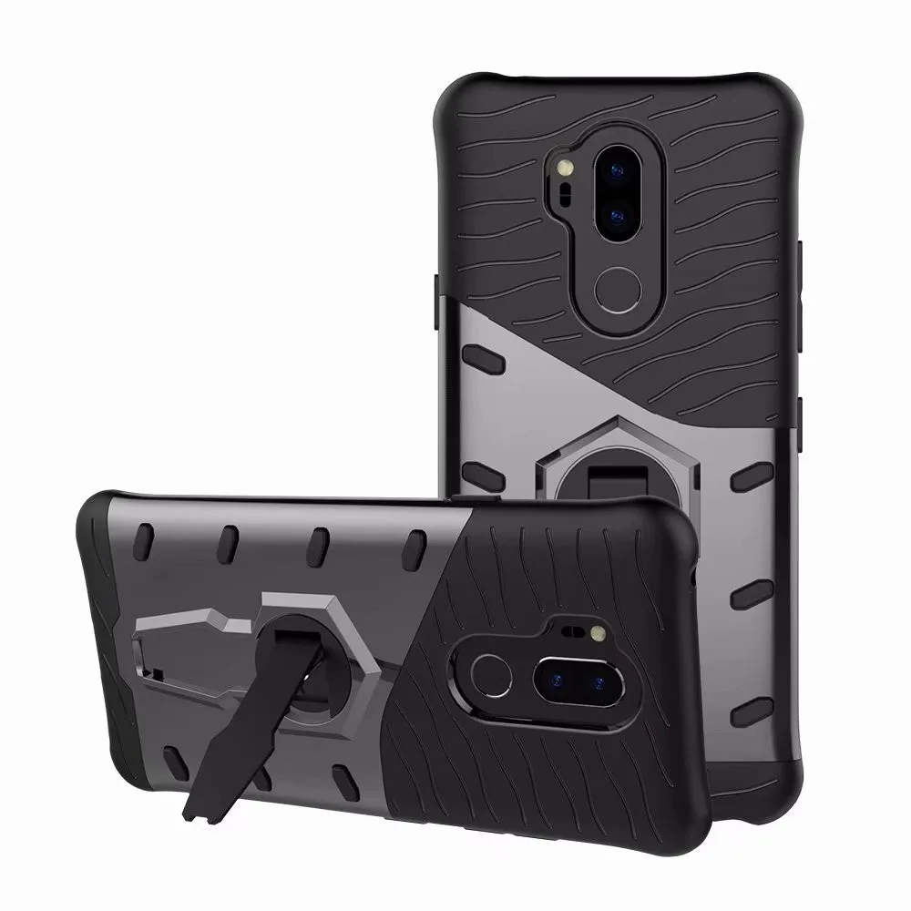 

G7 Cases For For LG G7 G 7 Cases Luxury Plastic Armor Anti-Shock silicon 360 Stand Cover For LG G7 ThinQ LG G7 Protection Funda