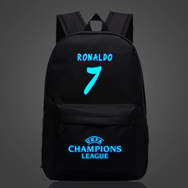 Luminous Teenage Backpack Boys Girls School Bags C Ronaldo Printing Schoolbags Night Rucksack Satchel Mochila BP0257 (6)