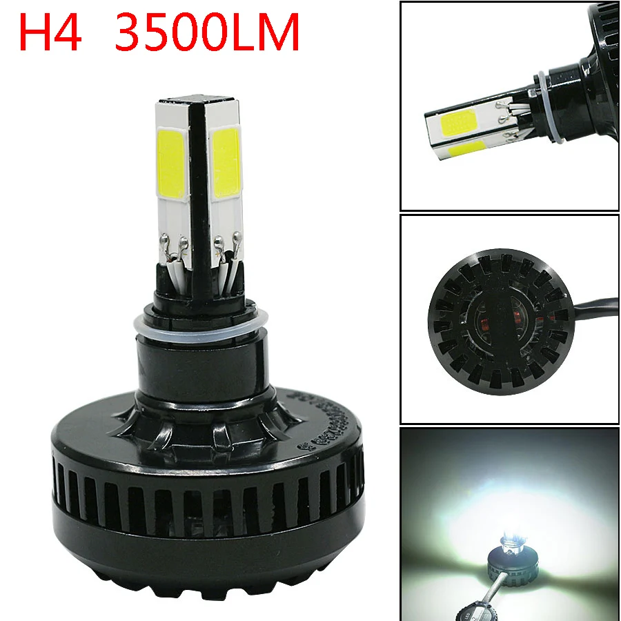 H4 led 9003 HB2 4 COB Автомобильная мотоциклетная фара дальнего ближнего света 24 Вт 3500LM 6000 К DC 12 В 24 В противотуманная фара яркая Новинка