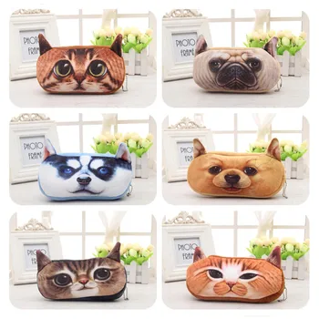 

Cute cartoon 3D new plush animal pencil case school supplies pencil bag coin wallet lapices school supplies pen box for girls