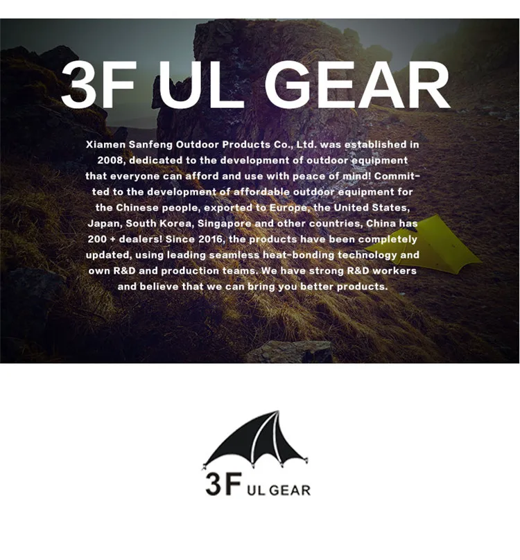 3F UL GEAR LanShan 2 человек наружная Сверхлегкая палатка для кемпинга 3 сезона профессиональная 15D Silnylon Бесшумная палатка