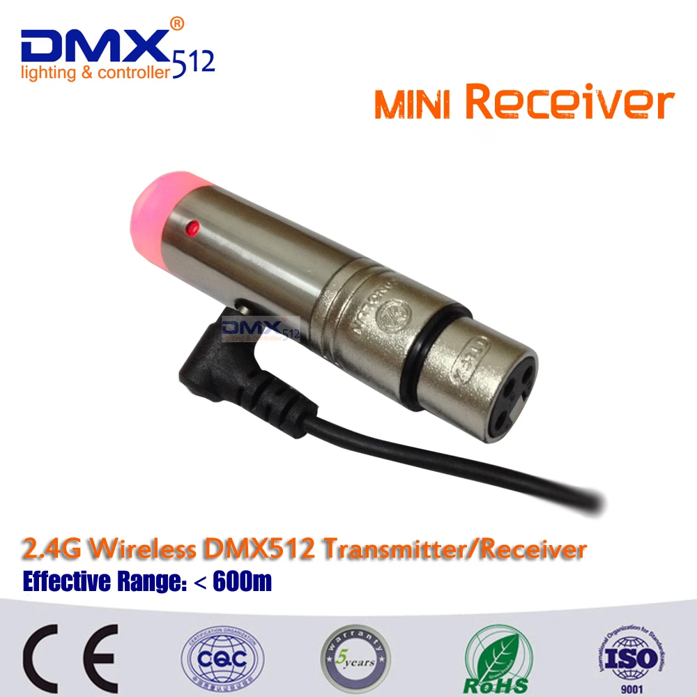 DHL Бесплатная доставка 2.4 г ISM DMX512 Беспроводной Женский Мужской 3pin XLR передачи приемник устройства для Светодиодное освещение этап Moving par