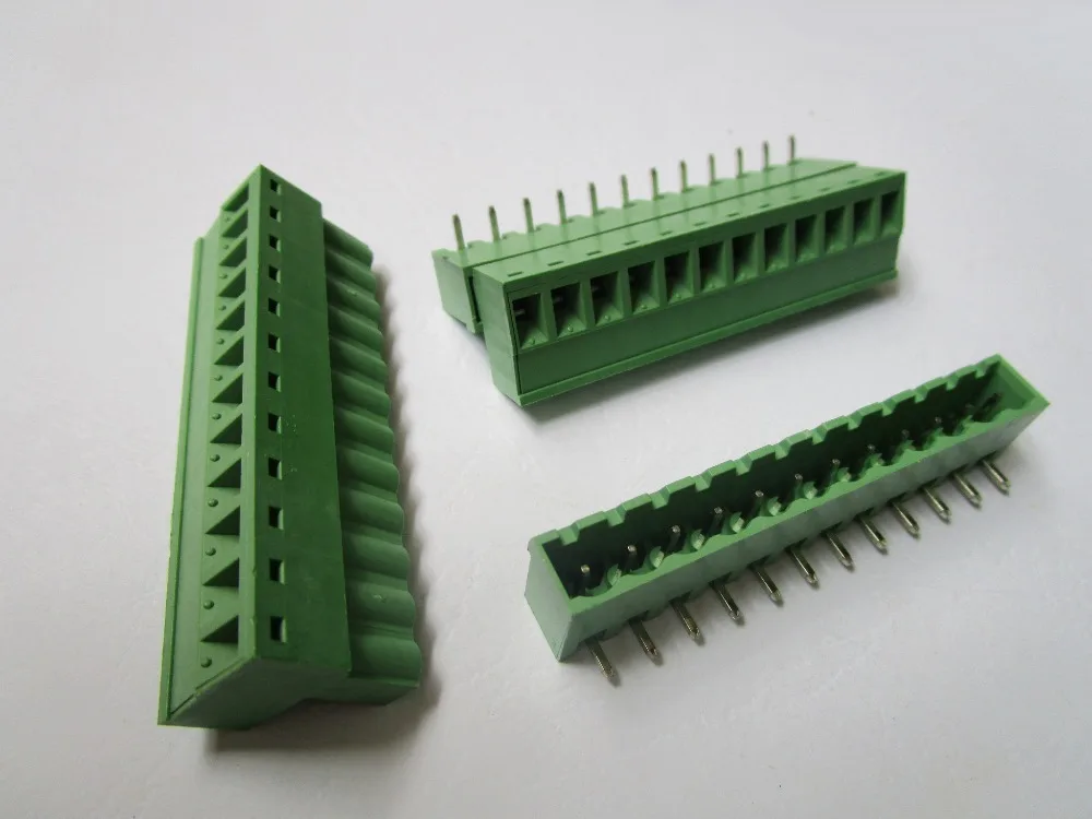 6 шт. острый угол 12 pin/шаг пути 5,08 мм винтовой клеммный блок соединитель зеленый цвет подключаемый тип с угловым контактом