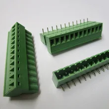 6 шт. острый угол 12 pin/шаг пути 5,08 мм винтовой клеммный блок соединитель зеленый цвет подключаемый тип с угловым контактом