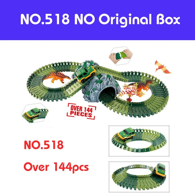 New Magical Track Set DIY Flexible Racing Track Funny Dinosaur Jurassic Park Creative Gift Educational Toys for Children Boys - Цвет: NO518