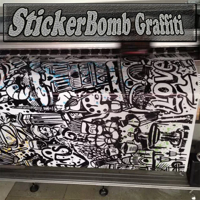 Sticker Bomb Black and White jdm Bomb Sticker Graffiti Sheets
