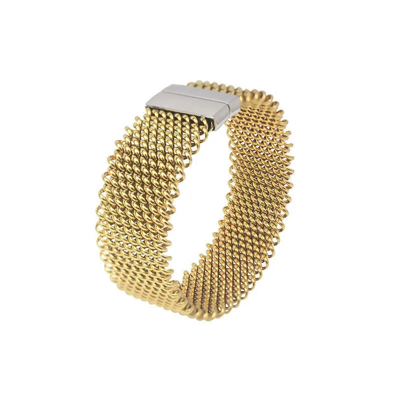 Растягивающийся плетеный браслет на руку, манжета для женщин, панк-рок, золотой цвет, браслет, ювелирное изделие, античное серебро, шоколадный цвет, A10054 - Окраска металла: gold