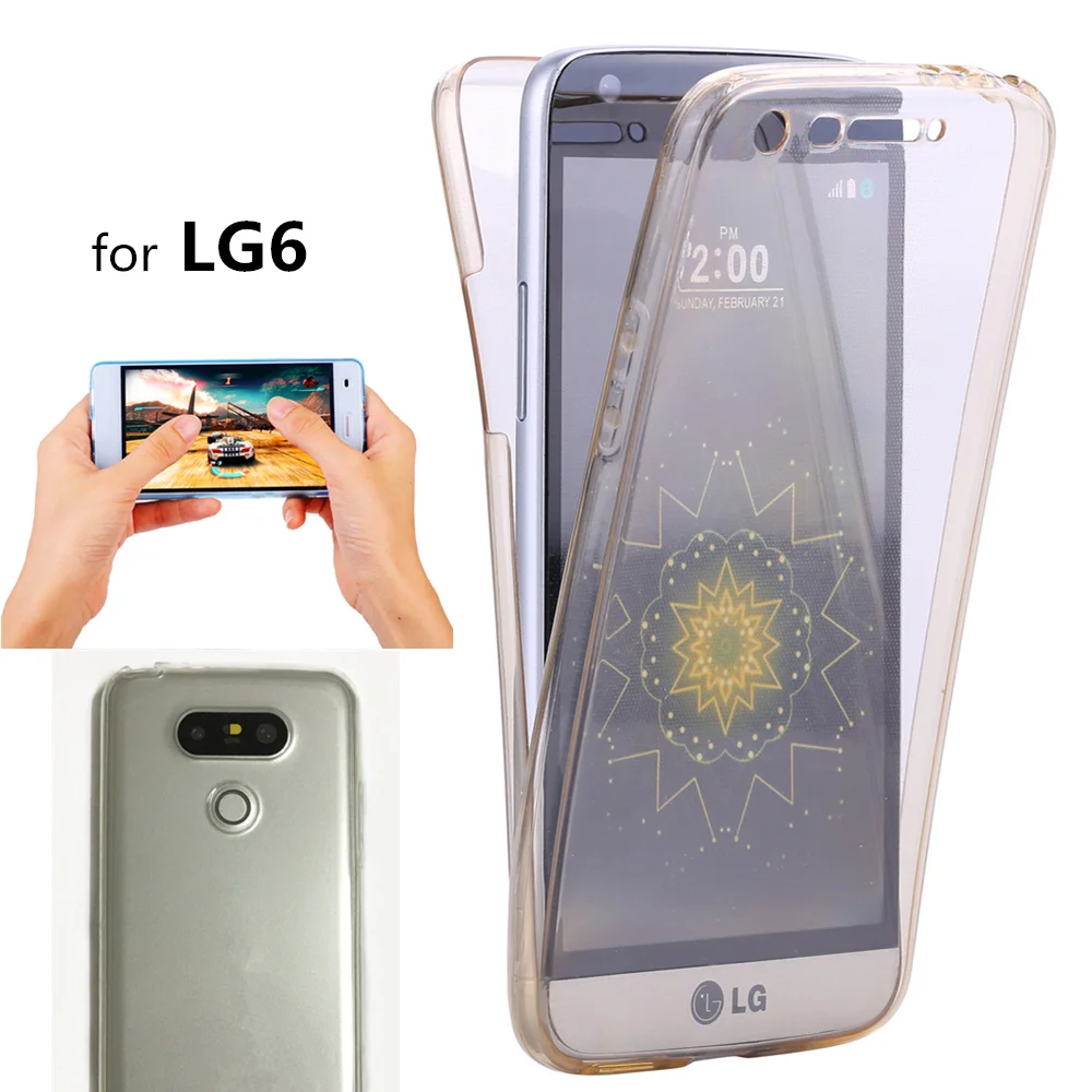Прозрачный чехол LG6 с кристаллами на весь корпус для LG G6 мягкий силиконовый