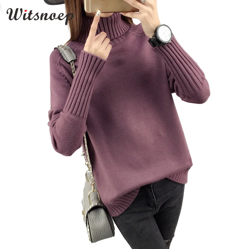 

Witsnoep Thick Warm Turtleneck Sweater Women 2018 Autumn Winter Tricot Jumper Women Sweaters And Pullovers Female Knitted Tops