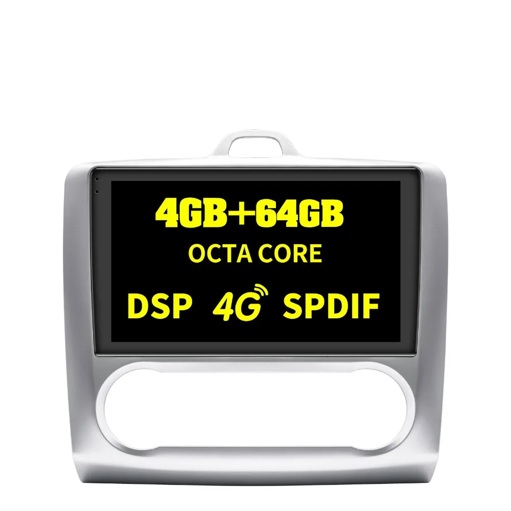 

HD 9'' Android 8.1 Car Multimedia Video Player Navigator GPS 4G Octa core 4+64GB head unit for ford focus 2 3 Mk2/Mk3 hatchback