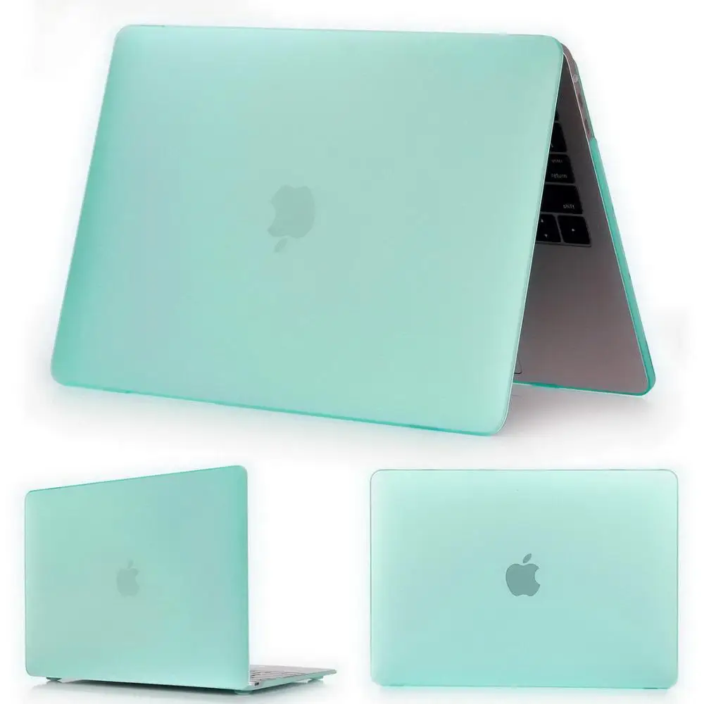 Чехол для ноутбука ZAIWJ для MacBook Air Pro retina 11 12 13 15 для Mac book Новинка Pro 13,3 15,5 дюймов с сенсорной панелью+ чехол для клавиатуры - Цвет: Matte green
