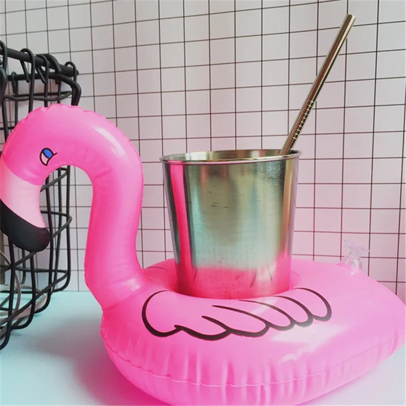 Милый надувной фламинго для напитков держатель для мобильного телефона плавающий плавательный стенд для бассейна для купания на пляже вечерние игрушки для детей игрушки для ванной