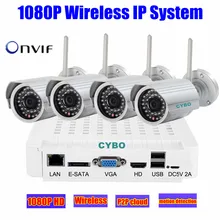 2MP HD 4 IP Camera WiFi 1080P Wireless NVR Home security system kit Outdoor network video surveillance Camera CCTV System phone