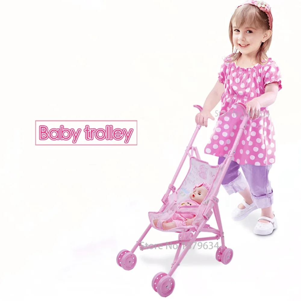 New Play House Toy Stroller With A Baby Doll Folding Carriages For Doll