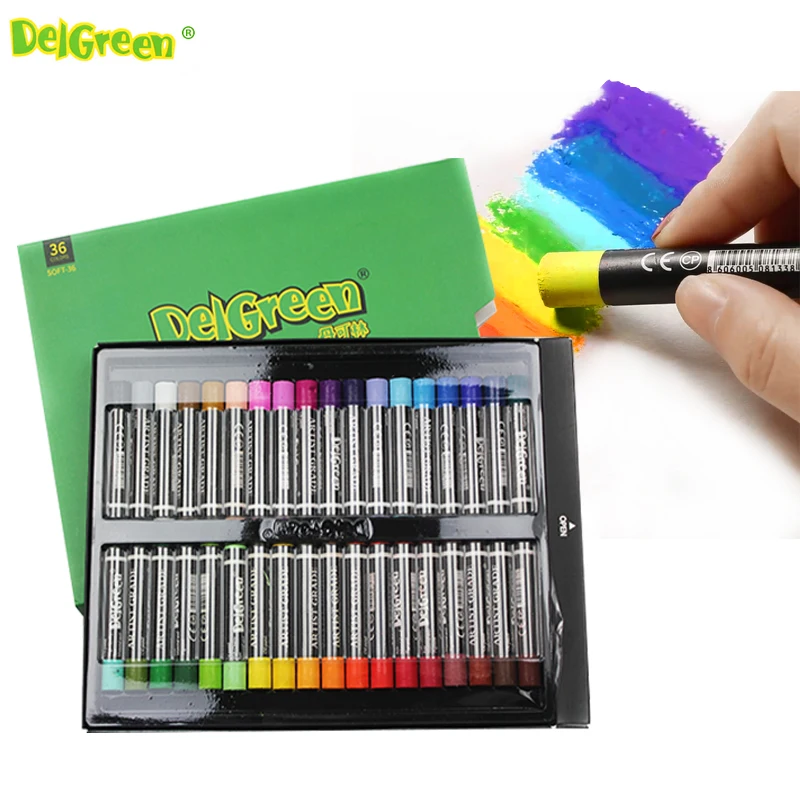 Delgreen 무독성 크레용 예술 유화 스틱, 오일 파스텔 드로잉, 어린이 학교 사무실 미술 용품, 12 색, 24/36 색