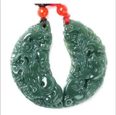 

Natural hetian jade QINGYU XinJinag brand YueYa hetian jade pendant loves pendant